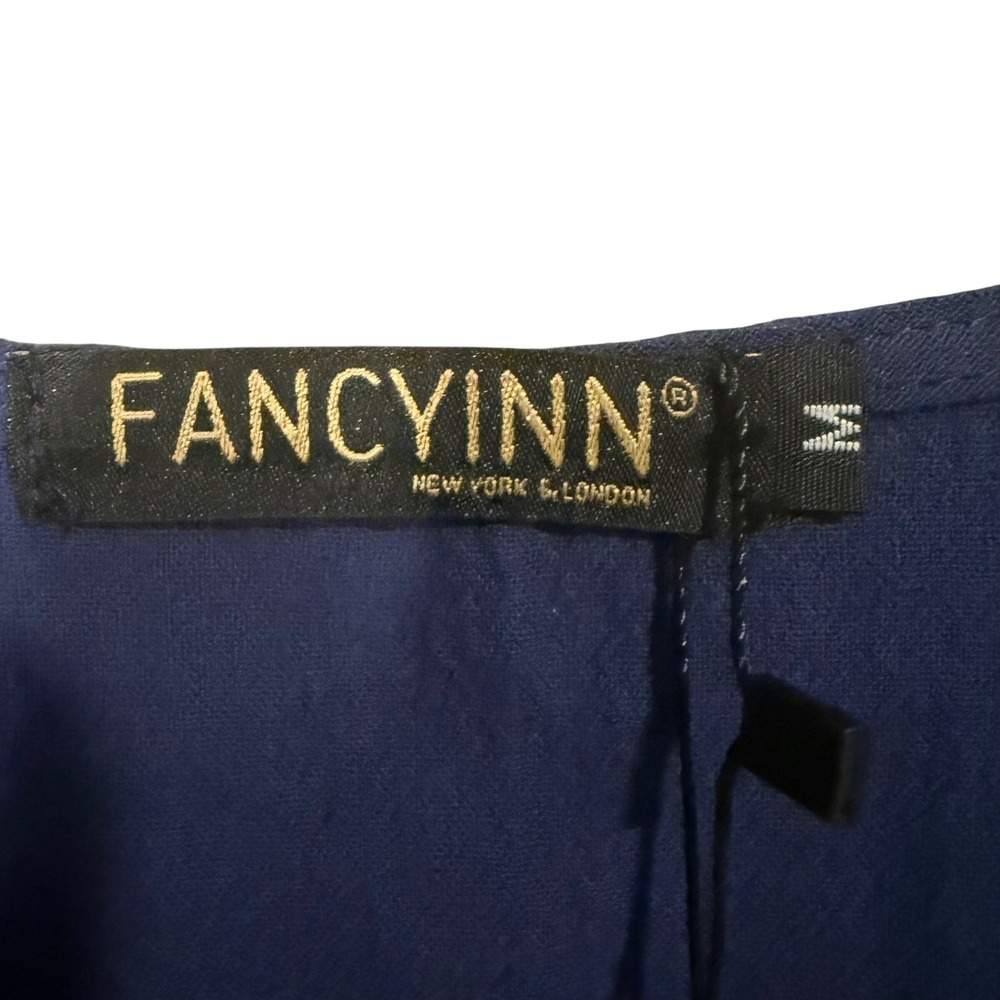 Fancyinn Navy Ruffle Sleeve Babydoll Dress | NWT | Size Medium - Picture 4 of 7